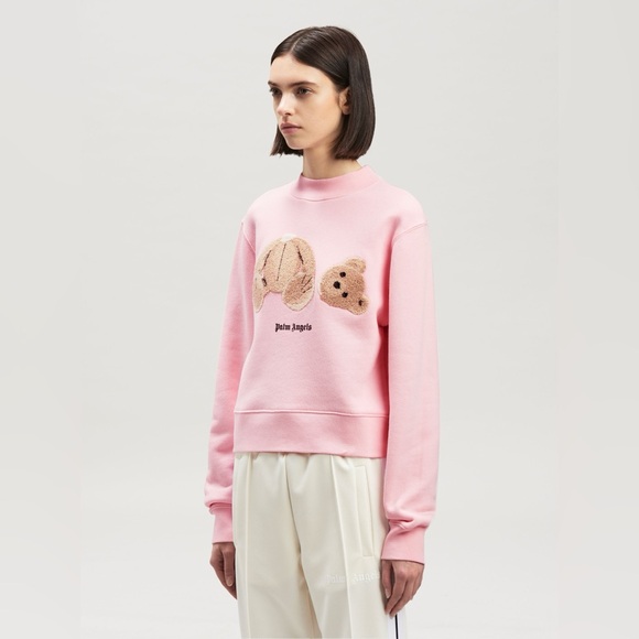 NWOT PALM ANGELS SWEATSHIRT size M in Cherry pink - Picture 2 of 16